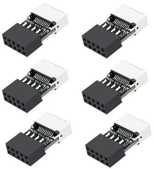 Main image of PH721 Motherboard USB2.0 9PIN to Type-E Adapter Male to Famale Connector USB C Front Panel Socket (6Pcs)