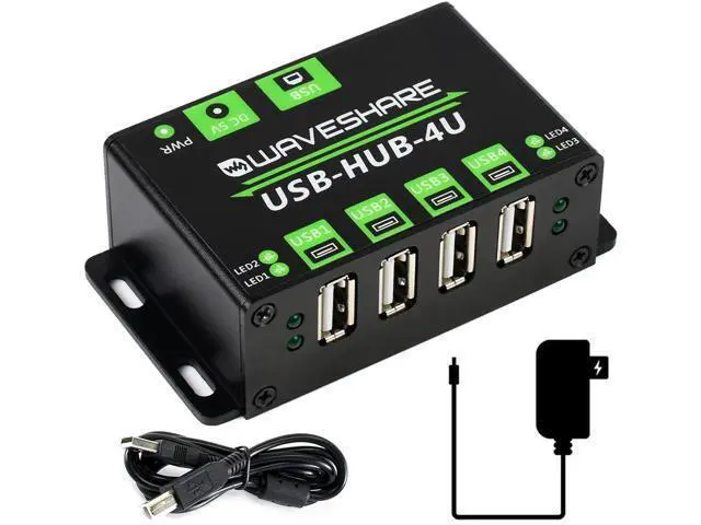 Main image of Industrial Grade USB HUB, Extending 4X USB 2.0 Ports,Compatible with USB 2.0/1.1, up to 480Mbps Data Rate Support Windows 11/10 / 8.1/8 / 7 / XP,etc.Onboard Multiple Protection Circuit