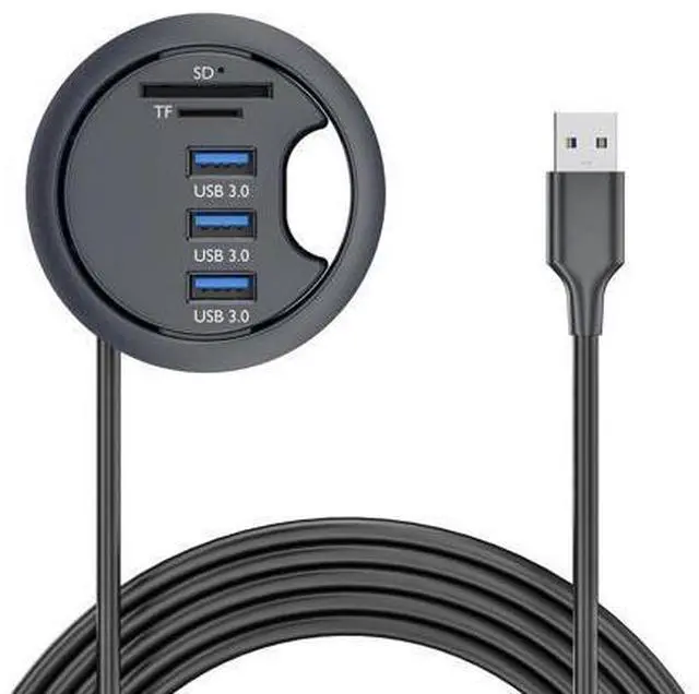 Main image of USB 3.0 Multi HUB 5Gbps to SD TF 3 Port USB 60mm Desk Grommet Splitter Dock Station Micro-SD Card Reader for Desktop Desk Hole Laptop