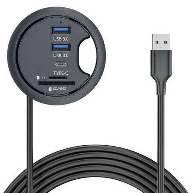 Main image of USB 3.0 Multi HUB 5Gbps to SD TF USB-C 2 Port USB 60mm Desk Grommet Splitter Dock Station Micro-SD Card Reader for Desktop Desk Hole Laptop