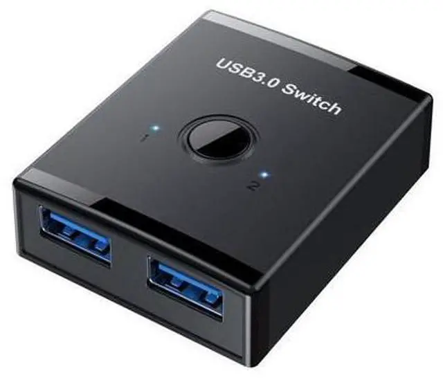 Main image of KVM USB 3.0 Bidirectional Switch Selector 2 to 1 PCs Sharing or 1 to 2 Hub for Keyboard Mouse Scanner Printer