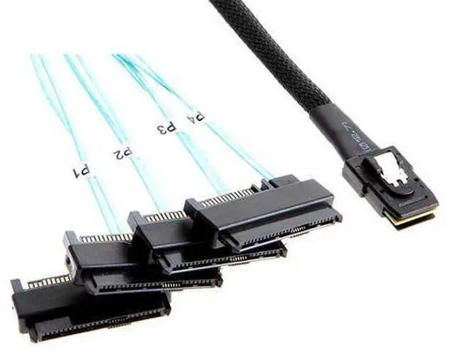 Main image of Mini SAS SFF-8087 to 4X SFF-8482 SAS 29+15Pin Cable 12Gbps High-Speed Data Transfer for Server Motherboard RAID Hard Drive (1m/39.37in)