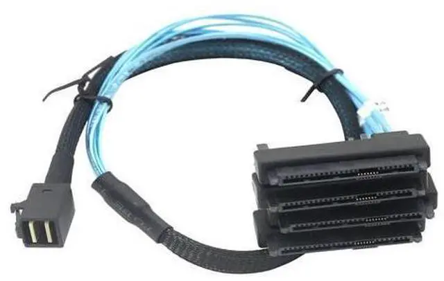Main image of MINI SAS HD SFF-8643 to SAS SFF-8482 2-in-1 29P Breakout Cable, 12Gbps High-Speed for SAS HDD/SSD, 30AWG for Server Storage (1, 0, Meters)