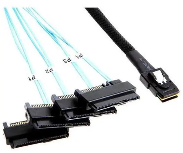 Main image of Mini SAS 8087 to SAS SFF-8482 Internal Server Cable with SATA Power, 30AWG 12G High-Speed Copper Wire Harness (0.5M/19.68in)