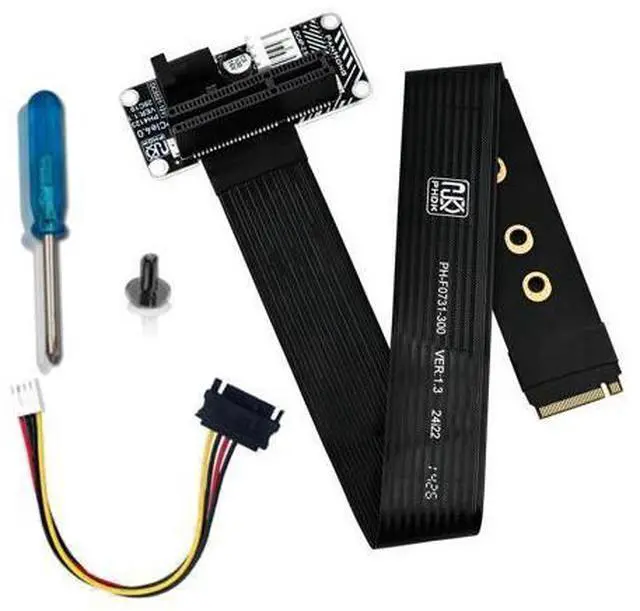 Main image of PH4123 M.2 M-Key to PCIe 4.0 x4 Extension Cable 64Gbps, Compatible with PCIe 4.0/3.0/2.0, FPC Flexible Ribbon, for NVMe SSD or External PCIe Devices (PH4123A-20cm)