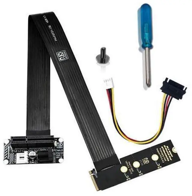 Main image of PH4123 M.2 M-Key to PCIe 4.0 x4 Extension Cable 64Gbps, Compatible with PCIe 4.0/3.0/2.0, FPC Flexible Ribbon, for NVMe SSD or External PCIe Devices (PH4123B-30cm)