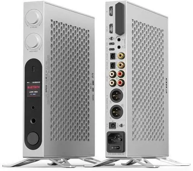 Main image of K19 Dual ES9039SPRO Desktop DAC HiFi Audio DSD512, 31-Band PEQ, XMOS XU-316 for HDMI/Coaxial/Optical Audio Decoder (Silver)