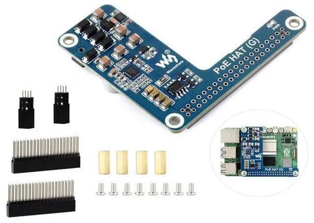 Main image of PoE HAT for Raspberry Pi 5/Compute Module 5, Power Over Ethernet HAT for Pi 5/CM5, 5V 5A 25W, IEEE 802.3af/at-Compliant Network Standard, Pi 5 PoE HAT Compatible with Raspberry Pi 5 Official Case