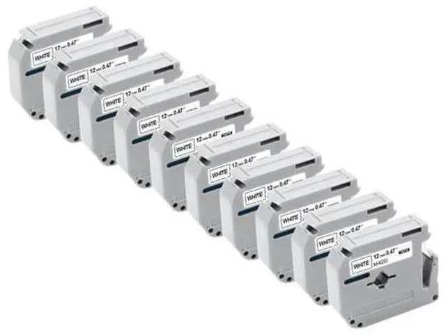Main image of 10 Pack 12mm Label Tape Compatible with MK231 MK631 MK131 PT70 PT80 Printer(10PK Black on White)