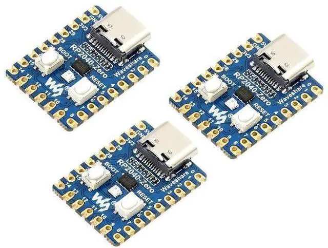 Main image of 3PCS RP2040-Zero Mini Board, Pico-Like MCU Board Based on Raspberry Pi MCU RP2040, Dual-Core Arm Cortex M0+ Processor, Onboard 2MB Flash Memory, Type-C USB Connector, Support C/C++MicroPython