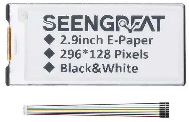 Main image of 2.9inch E-Ink Display Module HAT, 296x128 Resolution, SPI Interface, Fits Raspberry Pi/Arduino/STM32, Low Power Consumption, Open-Source Demo Codes Included,Supports Partial Refresh