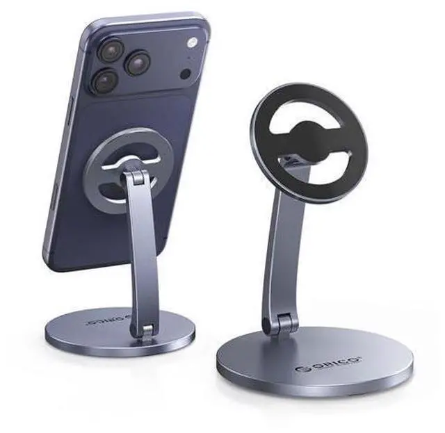 Main image of Magnetic Phone Stand for Magsafe, Adjustable Foldable Aluminum Alloy Stand for iPhone 17/16/15/14/13/12 Pro Max Air/Magsafe Case, Phone Holder for Desk, Streaming & Video Calls - PS1, Gray