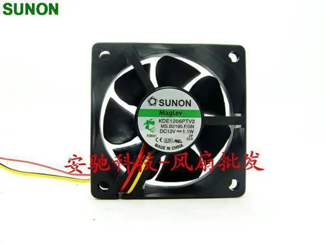 Main image of For Sunon KDE1206PTV2 6CM 6025 12V 1.1W three lines 3-pin cooling fans