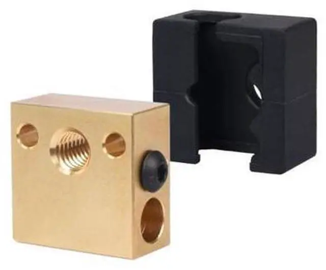 Main image of Bloc chauffant en laiton CR10, chaussette en Silicone pour extrudeuse CR10 Hotend CR10, pièces d'imprimante 3D, haute qualité