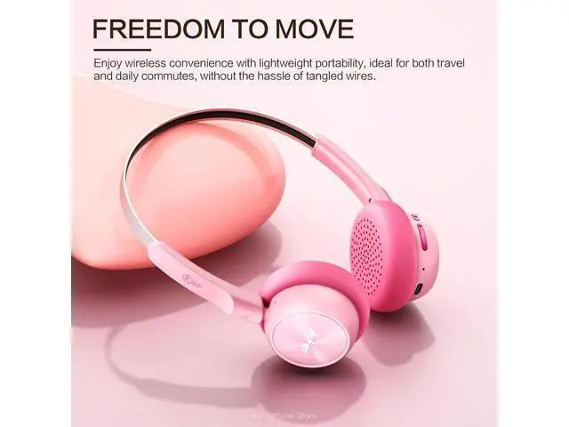 Alt view image 3 of 7 - R1 Wireless Bluetooth Headphones, Retro Classic Lightweight Headset, Builti-in Mic, 60H Playback, Dual Device Connectivity, Low Latency, App Customization,Throwback 80s 90s,OOTD, Pink
