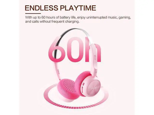 Alt view image 4 of 7 - R1 Wireless Bluetooth Headphones, Retro Classic Lightweight Headset, Builti-in Mic, 60H Playback, Dual Device Connectivity, Low Latency, App Customization,Throwback 80s 90s,OOTD, Pink