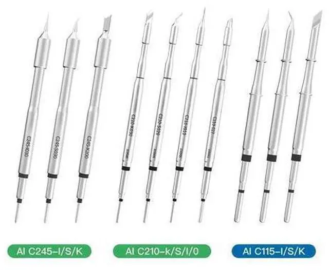 Alt view image 3 of 7 - Compatible with Aixun C210 C245 C115 Soldering Iron Tips T12 Station Handle For JBC T210 T245 T115 Original Sugon T26 T26D T3A T3B Kit(Standard C210 4PCS)