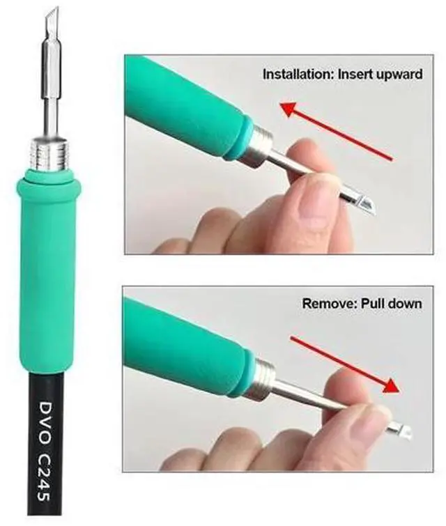 Alt view image 6 of 7 - Compatible with Aixun C210 C245 C115 Soldering Iron Tips T12 Station Handle For JBC T210 T245 T115 Original Sugon T26 T26D T3A T3B Kit(Standard C210 4PCS)