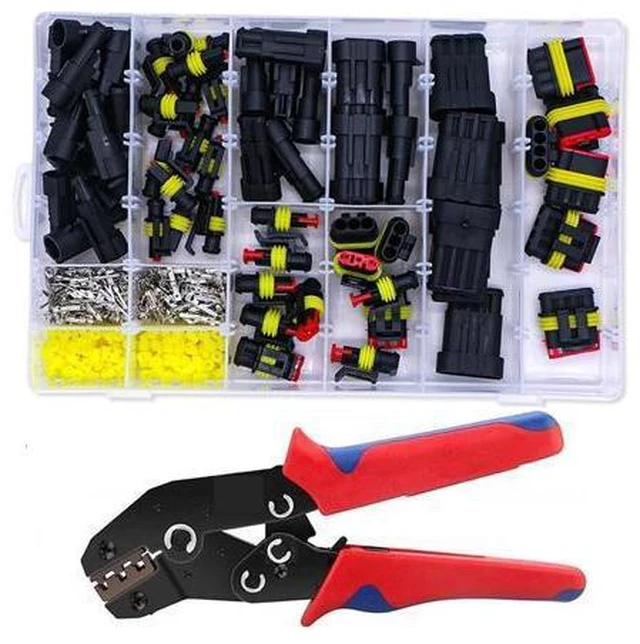 Main image of 70 8pcs 1-6 Pins Hidden Waterproof Connectors 43 Sets Car Marine Seal Electrical Wire Connector Plug Truck Harness 30 0V 12A Kit(408pcs and pliers)