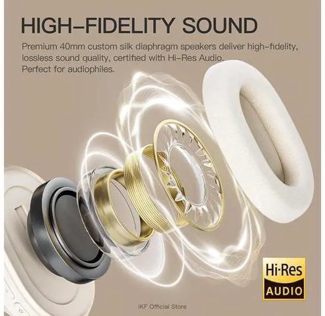 Alt view image 5 of 7 - Solo Pro Wireless Bluetooth Headphones with Adaptive Active Noise Cancellation, Spatial Audio, HiFi Sound Quality, 140H Playback, Transparent Mode,Customizable Settings via App (BlackRed)