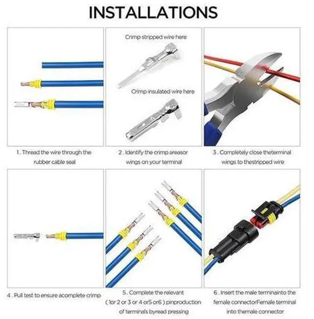 Alt view image 4 of 7 - 708/1004pcs 1/2/3/4/5/6 pin HID sealed waterproof wire connector Compatible With car Electrical waterproof set 300V 12A Fast Delivery(662pcs)