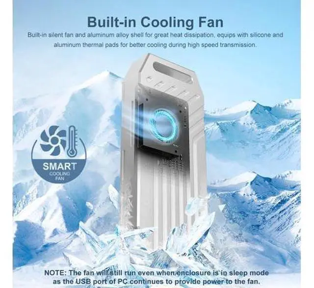 Alt view image 4 of 5 - MAIWO 40Gbps M.2 PCIe NVMe SSD Enclosure USB4 ASM2464PD Chipset Built-in Fan Aluminum Tool Free 8TB Capacity, Support Thunderbolt3/4 USB4/3.0/2.0 (K1695F)