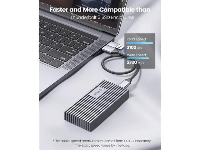 Alt view image 2 of 7 - 40Gbps NVMe SSD Enclosure, M.2 to USB-C Adapter for NVMe M-Key 4TB SSD 2280, Aluminum M2 External SSD Case, Compatible with Thunderbolt 3/4 USB3.2/3.1/3.0/Type -M234-Grey