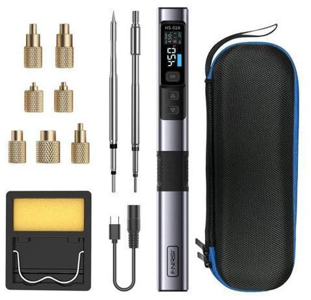 Main image of HS02 100W Corded Heat Set Insert Tool & Soldering Iron KitAdapter Powered, for 3D Printer, Plastic, Electronics Repair, 3 Preset Temps, 3S Fast Heating, M2-M8 Threaded Brass Insert Nuts