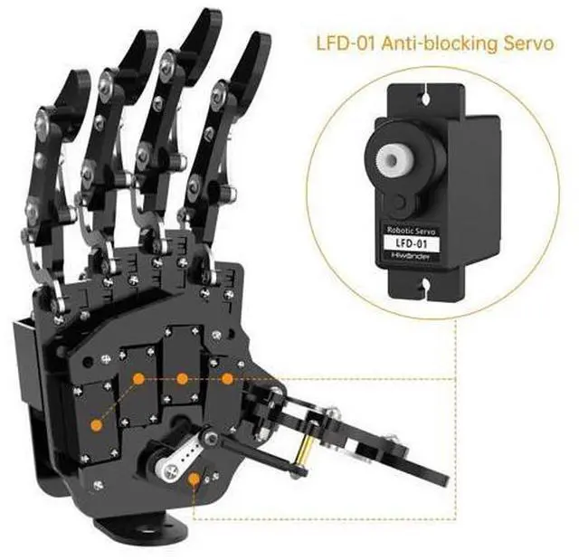 Alt view image 2 of 7 - Robot Hand Five Fingers Support Secondary Development Solely Movement Bionic Robot Mechanical Arm Hand DIY RobotRight Hand