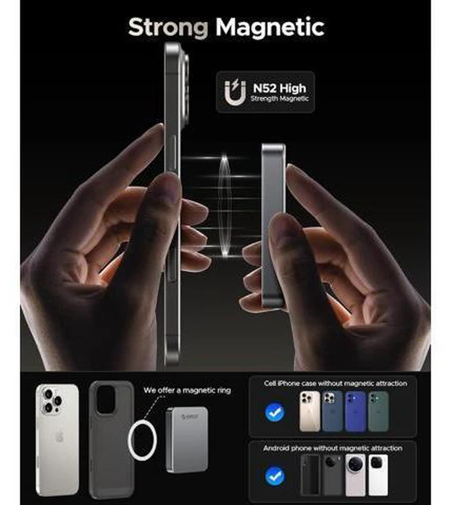 Alt view image 2 of 7 - 256GB Magnetic Portable SSD, Metal Body, 4K 120 fps ProRes HDR Record and Store, Up to 460MB/s, USB C&A 2 in 1 Cable, External SSD Compatible with iPhone 16 Pro Max, Tablet, Computer - K5PLUS