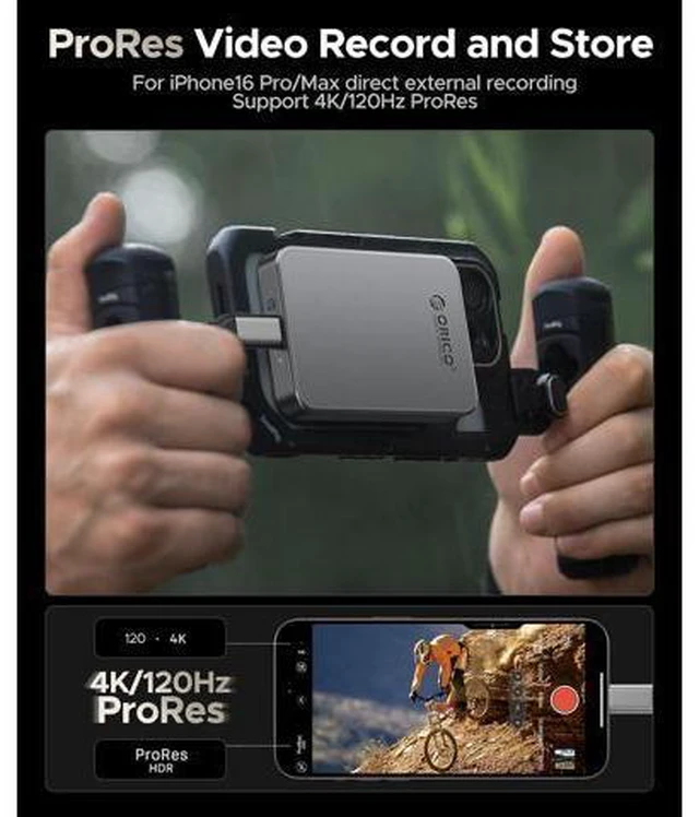 Alt view image 5 of 7 - 256GB Magnetic Portable SSD, Metal Body, 4K 120 fps ProRes HDR Record and Store, Up to 460MB/s, USB C&A 2 in 1 Cable, External SSD Compatible with iPhone 16 Pro Max, Tablet, Computer - K5PLUS