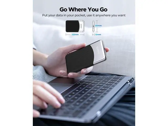 Alt view image 4 of 6 - 480GB External SSD with 2 in 1 USB C Cable, Portable Solid State Drive USB 3.2 Gen 1 Up to 460MB/s, Dust and Drop Resistance, Reliable Storage for USB-C Smartphone, PC, Tablet, Labtop - M25PRO