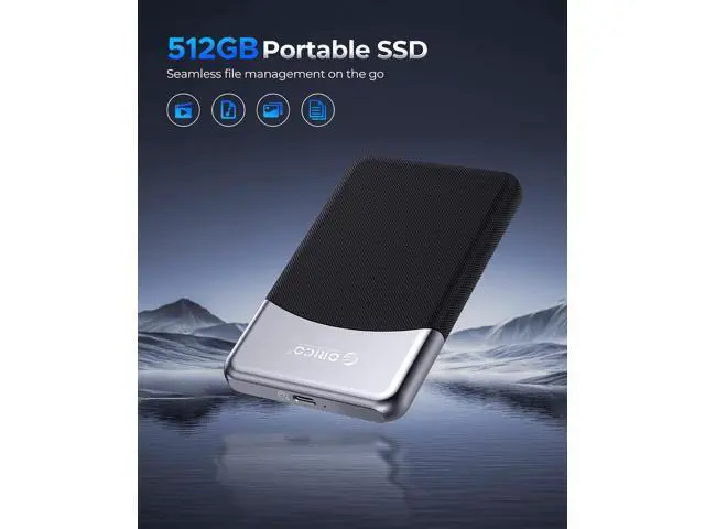 Alt view image 2 of 7 - 512GB External SSD with 2 in 1 USB C Cable, Portable Solid State Drive USB 3.2 Gen 1 Up to 460MB/s, Dust and Drop Resistance, Reliable Storage for USB-C Smartphone, PC, Tablet, Labtop - M25PRO