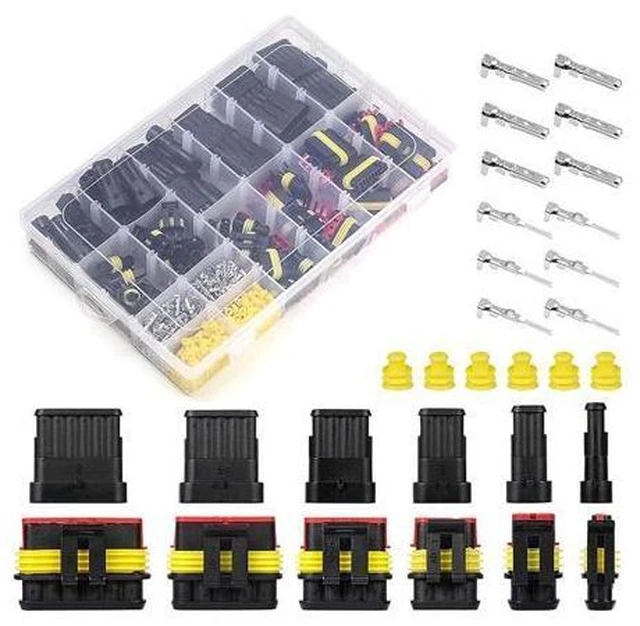 Alt view image 2 of 7 - 70 8pcs 1-6 Pins Hidden Waterproof Connectors 43 Sets Car Marine Seal Electrical Wire Connector Plug Truck Harness 30 0V 12A Kit(1004pcs and pliers)