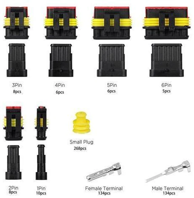 Alt view image 3 of 7 - 70 8pcs 1-6 Pins Hidden Waterproof Connectors 43 Sets Car Marine Seal Electrical Wire Connector Plug Truck Harness 30 0V 12A Kit(1004pcs and pliers)