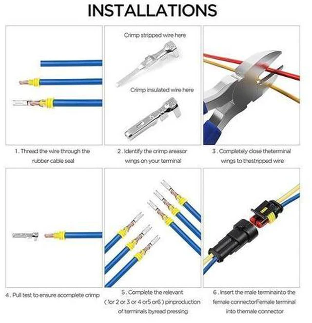 Alt view image 5 of 7 - 70 8pcs 1-6 Pins Hidden Waterproof Connectors 43 Sets Car Marine Seal Electrical Wire Connector Plug Truck Harness 30 0V 12A Kit(1004pcs and pliers)