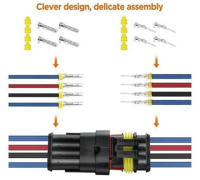 Alt view image 6 of 7 - 70 8pcs 1-6 Pins Hidden Waterproof Connectors 43 Sets Car Marine Seal Electrical Wire Connector Plug Truck Harness 30 0V 12A Kit(1004pcs and pliers)
