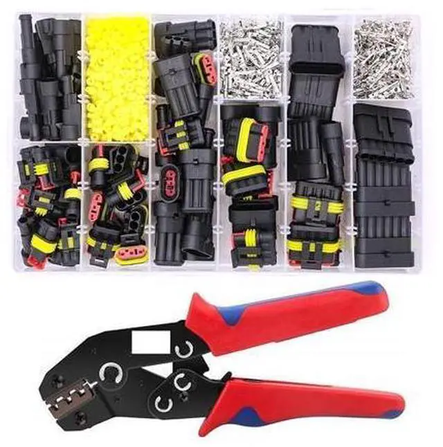 Main image of 662/708/1004pcs HID Waterproof Connectors 1/2/3/4 Pin 26 Sets Car Electrical Wire Plug Truck Harness 300V 12A Fast Delivery(1004pcs and pliers)