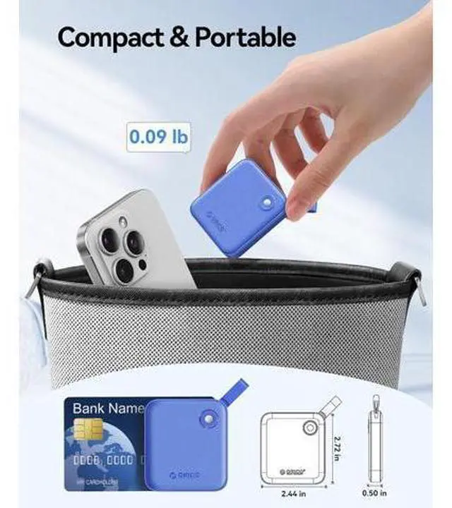 Alt view image 3 of 7 - 512GB External SSD Portable Solid State Drive, Up to 460MB/s, 2-in-1 USB-C & USB-A Cable, Status Indicator, Reliable External Hard Drive for iPhone 15-17, Smartphone, PC B5PLUS (Blue)