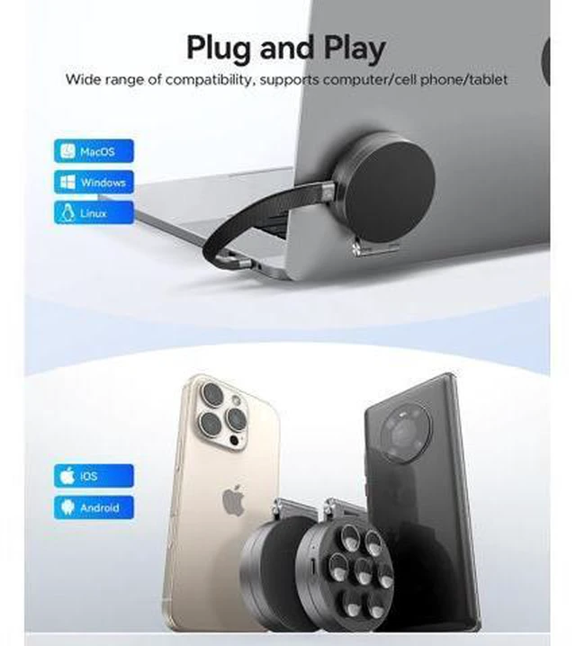 Alt view image 5 of 7 - MiniSnap 512 GB Portable SSD, Magnetic & Scution Cup Design, Foldable Stand for Magsafe Phone, Up to 2000MB/s, External Solid State Drive, for iPhone Tabelt and Labtop - SC20Pro