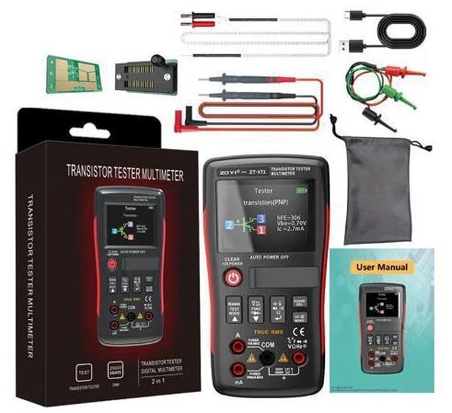 Main image of ZT-XT1 2-in-1 LCR Digital Multimeter & Transistor Tester, for Voltage Resistance Diode Continuity Testing
