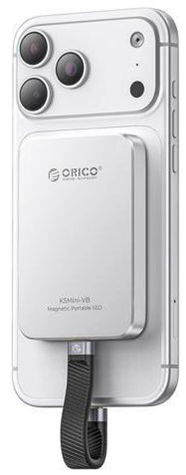 Main image of 480GB Magnetic External SSD, Aluminum Alloy, Up to 460MB/s, External Solid State Drive, Expand Storage for iPhone 17 Pro Max, Compatible w/MagSafe, USB-C Smartphones - K5MINI Silver