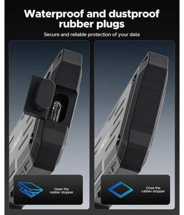 Alt view image 4 of 7 - 512GB External SSD Up to 2000MB/s, Interface Extra Protection, Waterproof and Dust-Proof, Rugged and Reliable Outdoor Portable Solid State Drives for Action Camera, Smartphone, Laptop - O20