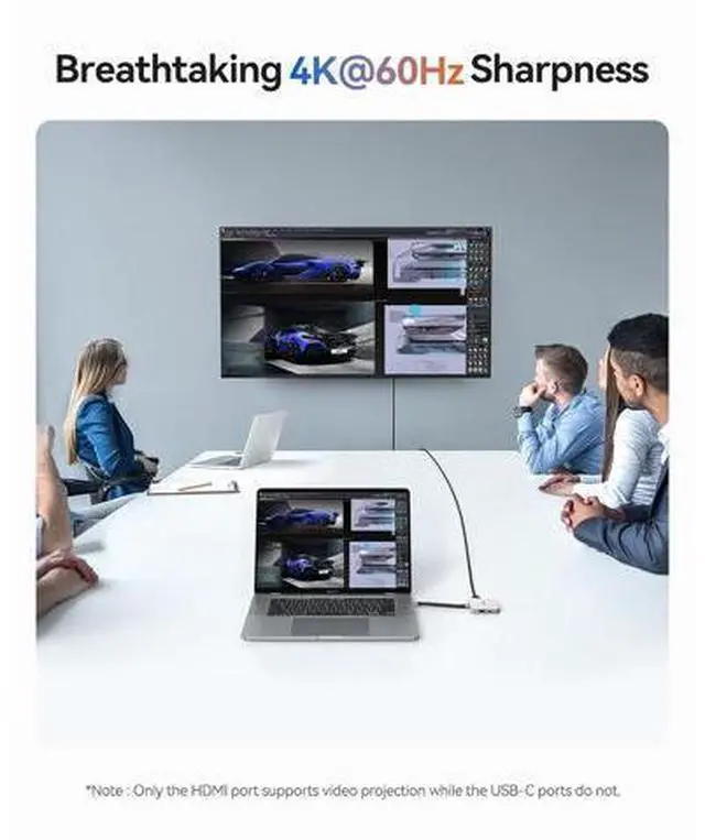 Alt view image 6 of 7 - 10Gbps Magnetic M.2 Docking Station, 8-in-1 USB C HUB & M.2 2230 NVMe Enclosure with HDMI 4K@60Hz,SD/TF, USB-A&C 3.2, 100W PD, AUX, USBC Dock for iPhone 17/16/15 Pro/Pro Max