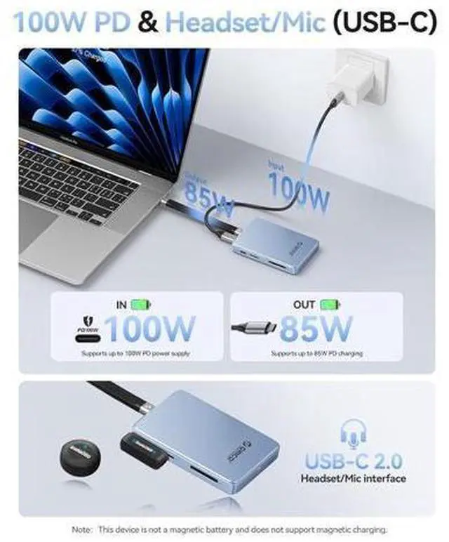 Alt view image 5 of 7 - 10Gbps USB C Hub with NVMe M.2 SSD Enclosure ProRes Recording for iPhone 17/16/15 Pro/Max/Plus with PD 100W TF/SD Card Slot for 2230-2280 SSDs B+M M-Key Diskless AP80F Green