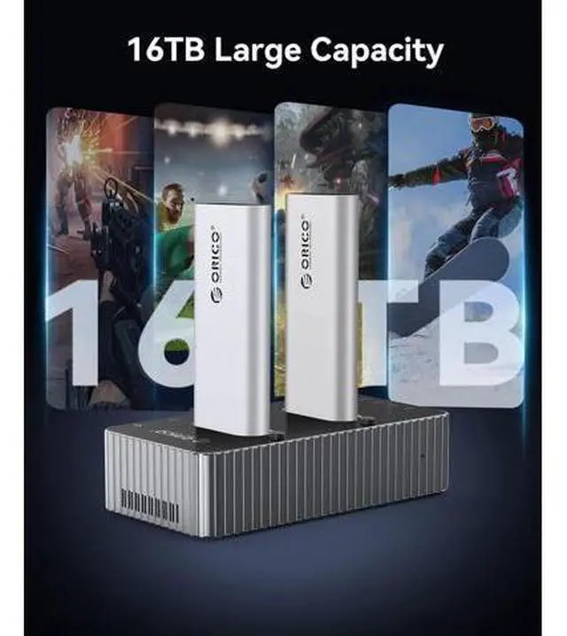 Alt view image 6 of 7 - 40Gbps M.2 NVMe Hard Drive Docking Station with Offline Clone Dual-Bay NVMe Cloner with USB C Cable for Both (M Key, B+M Key) PCIE NGFF Dock, Compatible Size 22110 2280 2260 2242 2230-IT28N
