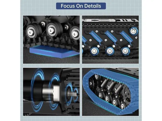 Alt view image 3 of 7 - Robot Tracked Tank Car Chassis with Encoder DC Motor, Suspension Shock Absorption Chassis Car Full-Metal Robotic Moving Platform Track for Arduion RPi Microb Jetson Python DIY Smart Robot Maker