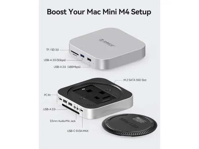 Alt view image 2 of 7 - MiniLink M410P + TPU Case for Mac mini M4