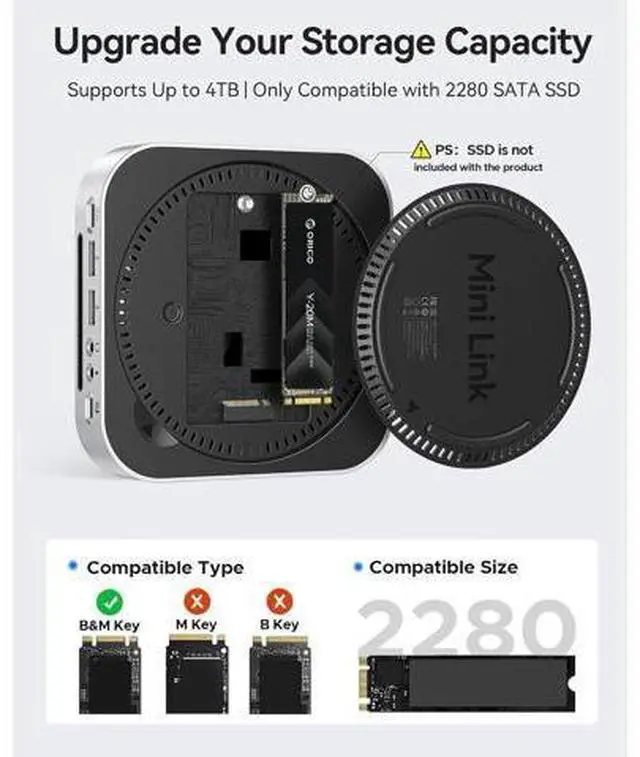 Alt view image 3 of 7 - MiniLink M410P + TPU Case for Mac mini M4