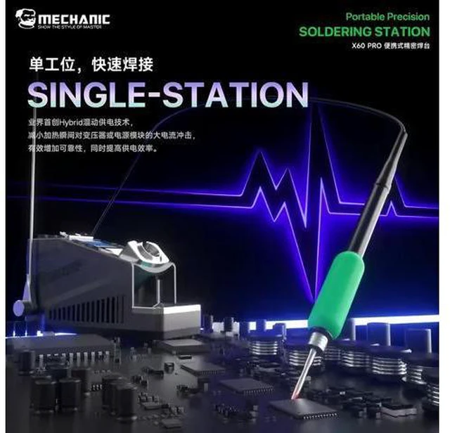 Alt view image 4 of 7 - X60 Pro Portable Precision Soldering Station for Mobile Phone Tablet Repair Motherboard PCB IC CPU SMD Soldering Tool
